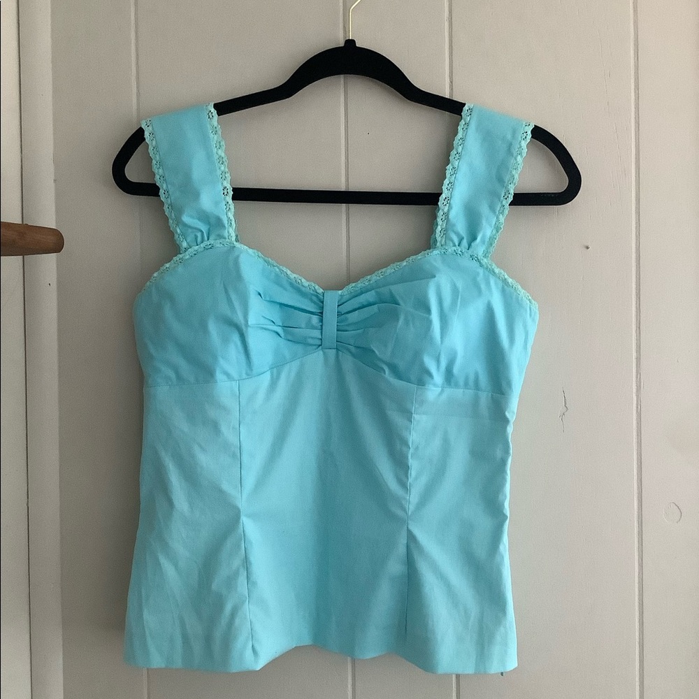 Crochet trim, Y2K corset style top.Size 4